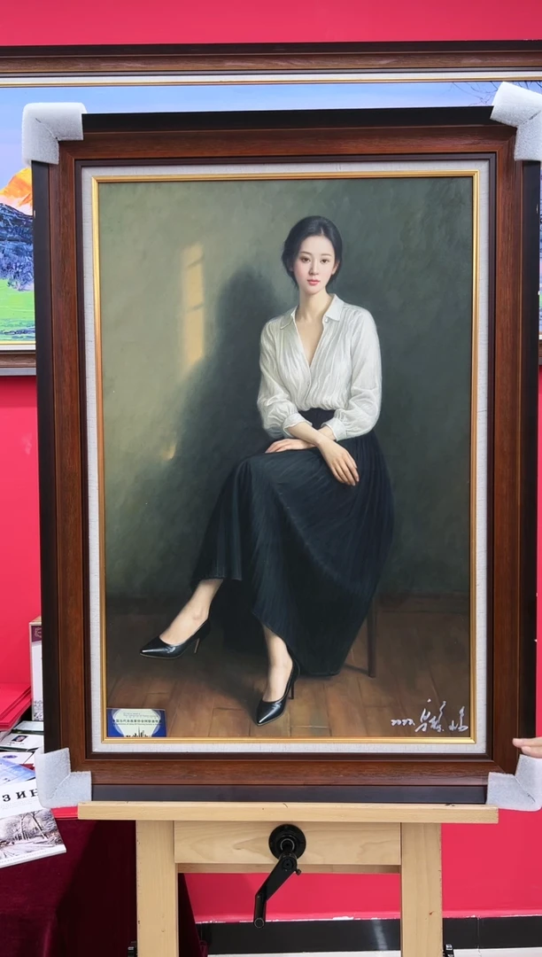 油画梁静-60*90尺寸-油画作品