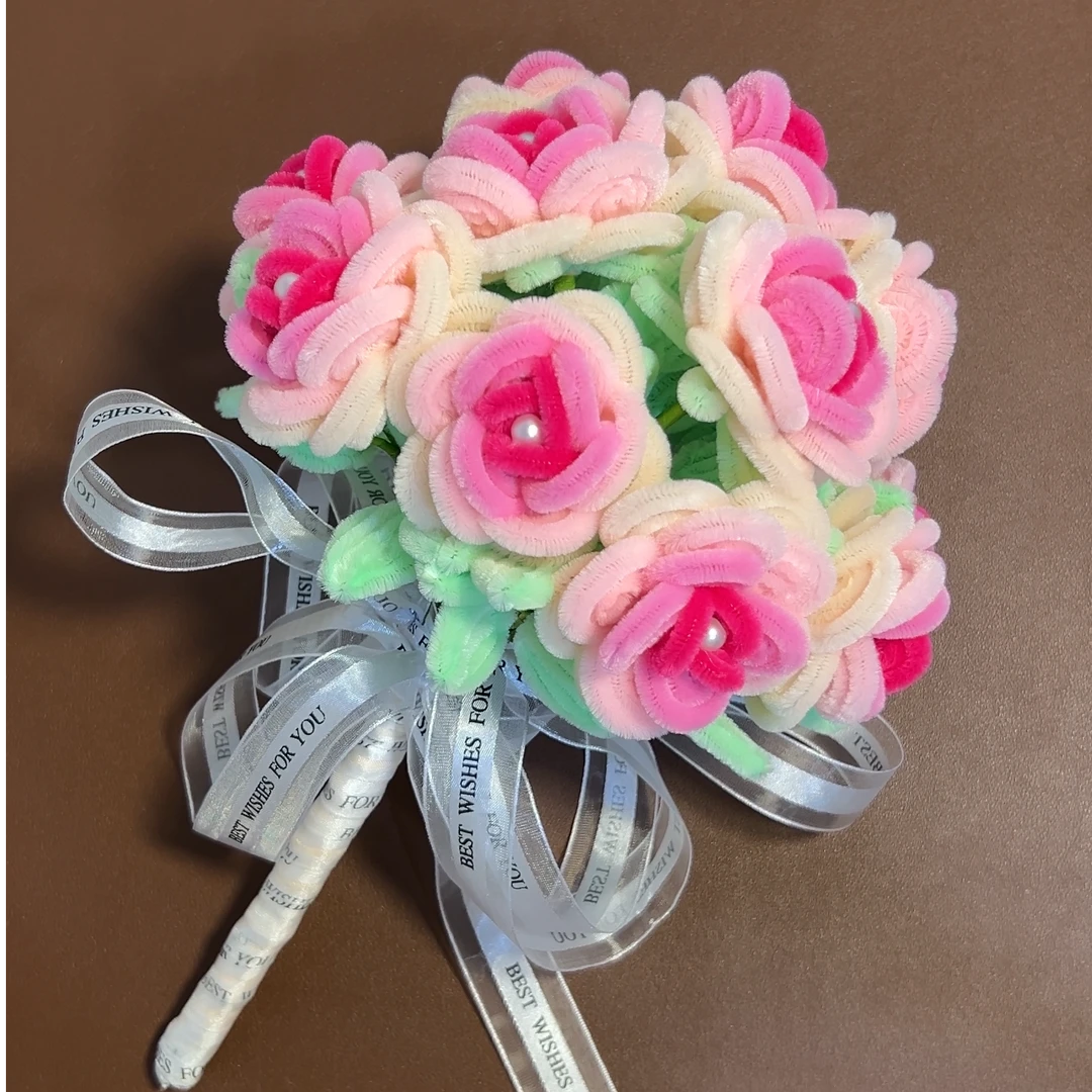 洛神玫瑰手持花束材料包男女友闺蜜手捧扭扭棒手工花生日送礼