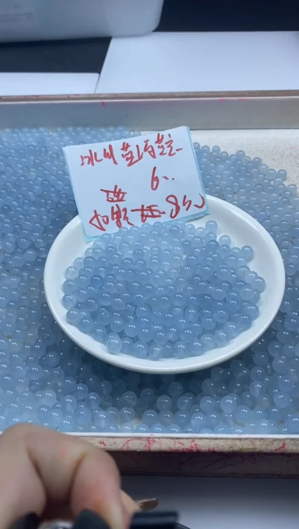 【闪购商品】玛瑙/玉髓颈饰未镶嵌w792冰川蓝玛瑙6mm*50颗