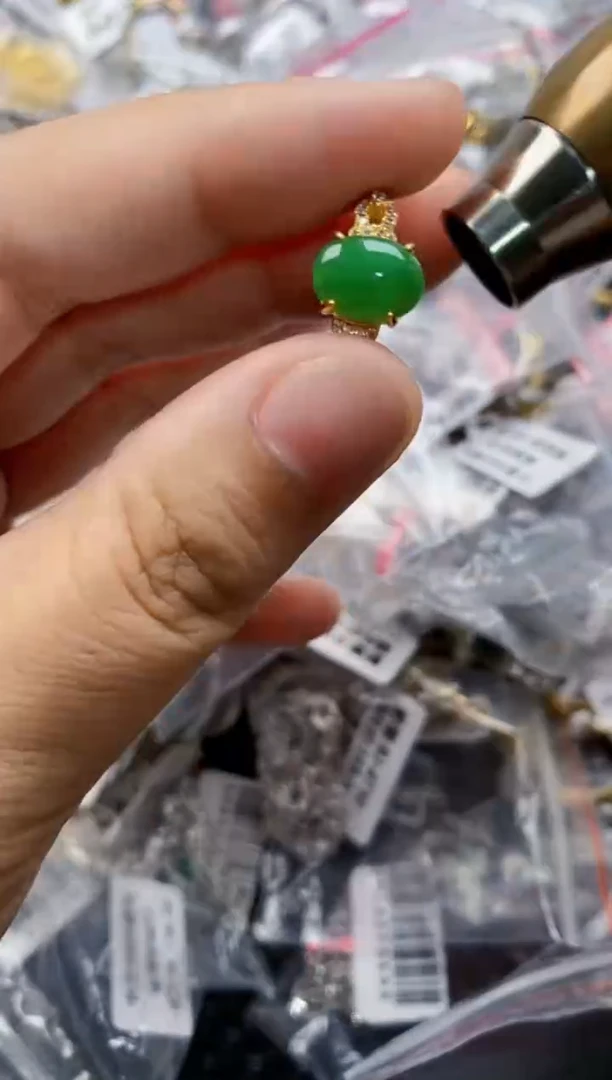 翡翠戒指银S925镶嵌3333---2