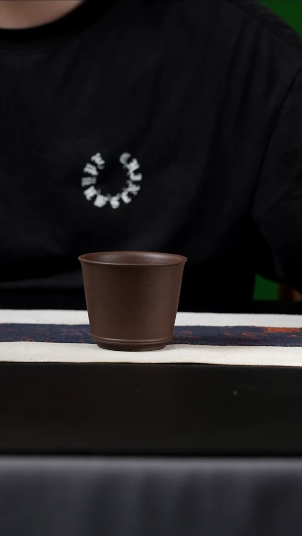 茶壶紫砂特紫泥直筒杯，120cc