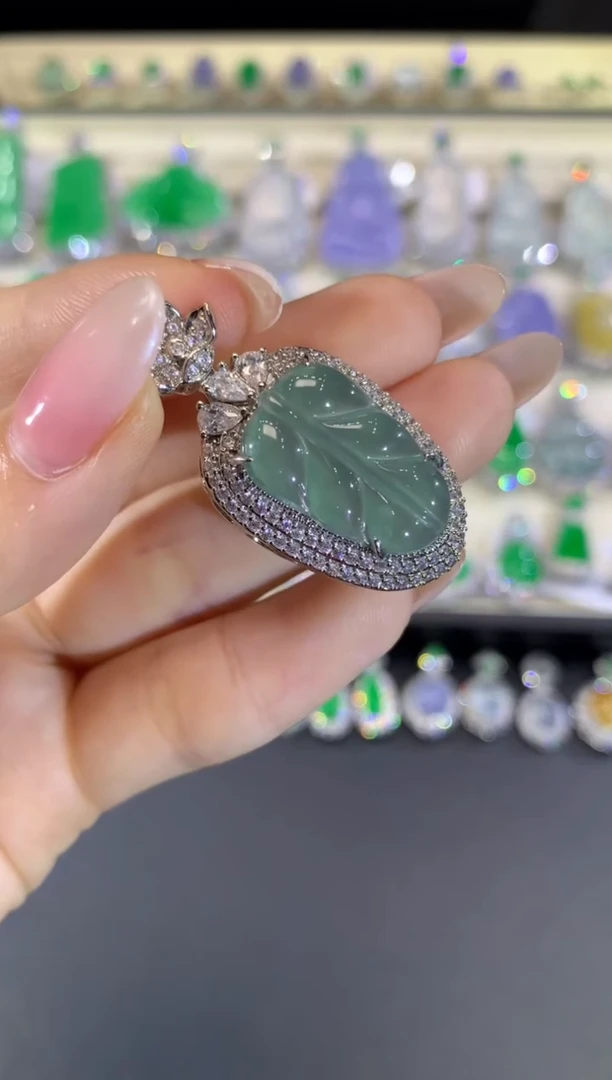 吊坠(不含链)未镶嵌翡翠14-叶子（多样性发货一件