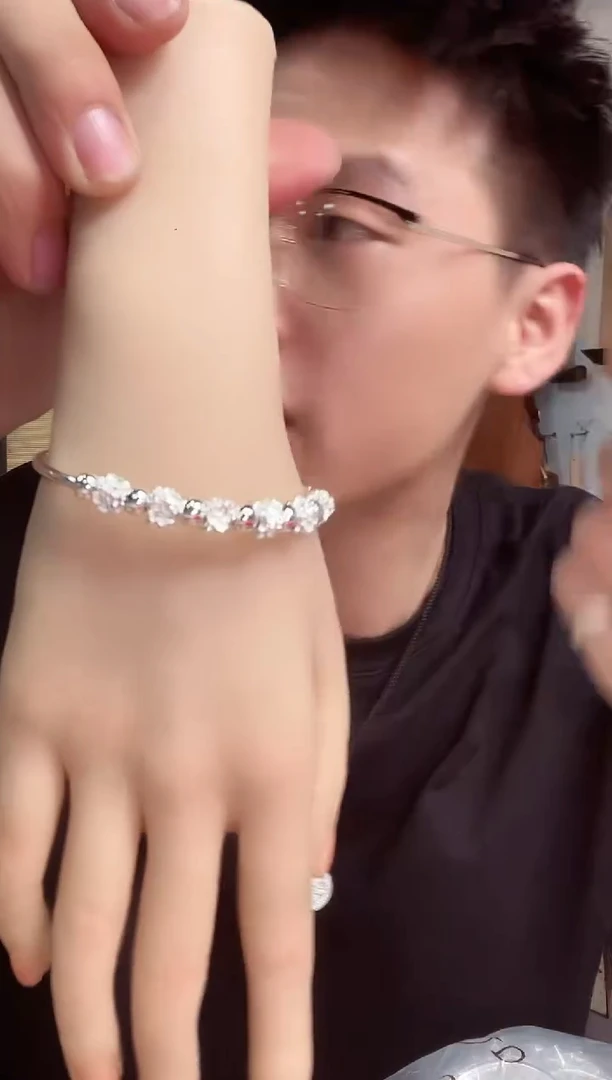 珐琅足银手镯   闪11