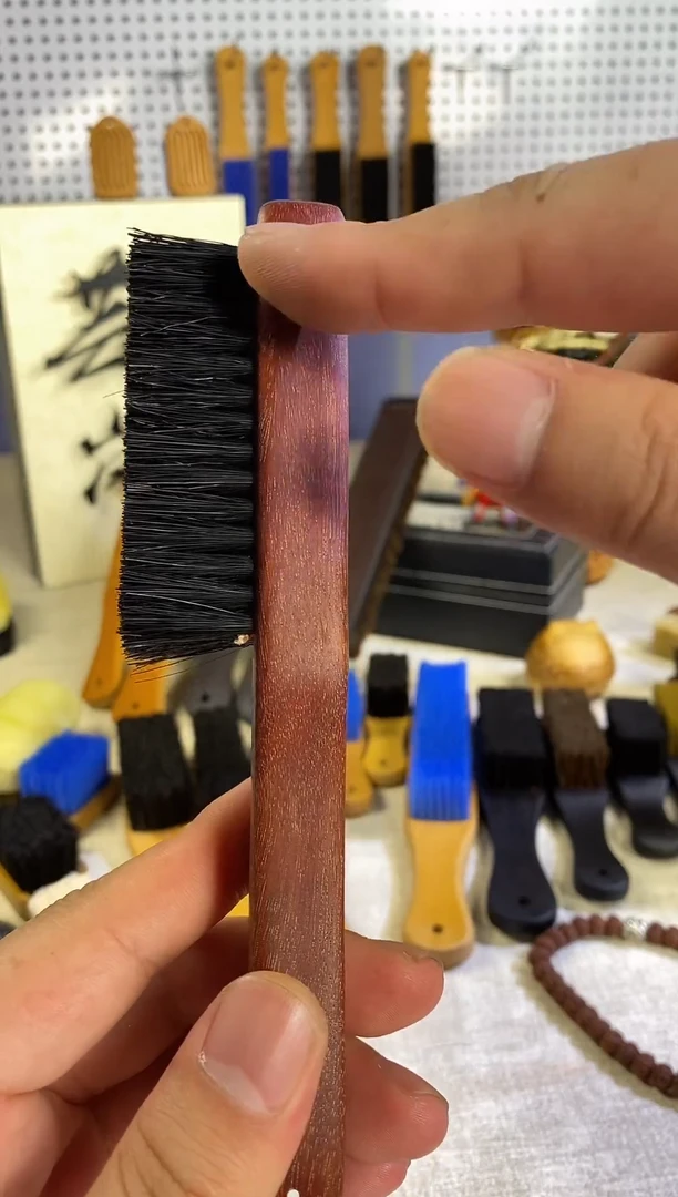 云岚金星紫檀手工绑线大鳗鱼黑鬃刷