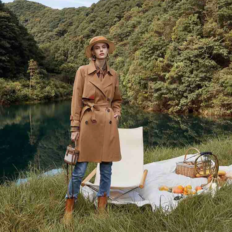 按编号拍中长款SG圣格瑞拉品牌春季新款双排扣风衣百搭英伦风外套