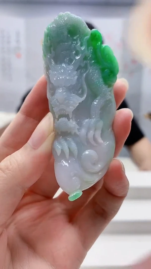 定制翡翠未镶嵌4917zm-毛货挂件145龙牌
