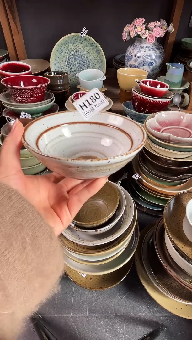 瓷片h180 五寸白麻点双圆碗福利