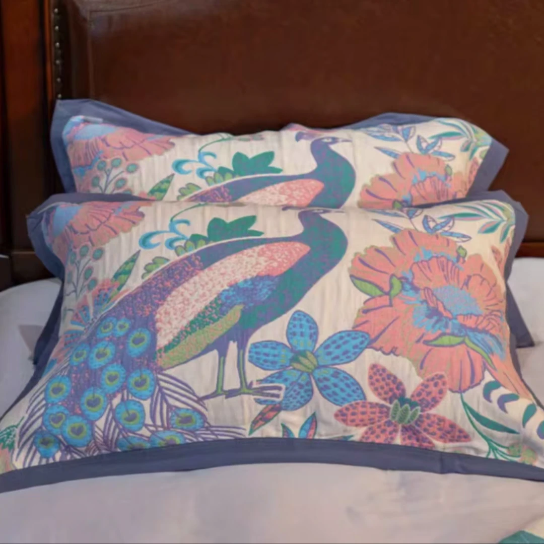 纱布枕巾--雀之灵50*80柔软透气吸汗枕头巾棉枕八层高档防滑