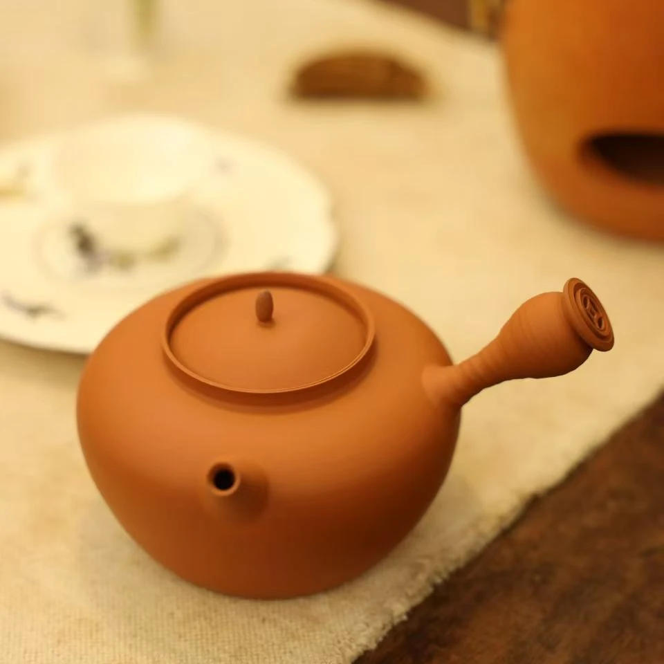 树见造物 |《红泥铜钱把 潮州薄胎砂铫》手工  茶道 zq003