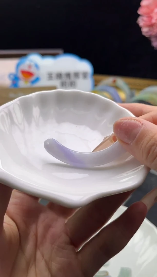 未镶嵌挂件翡翠玉璜-编绳