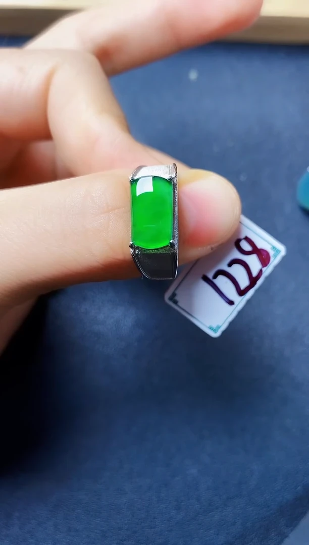 银S925镶嵌戒指翡翠22222222