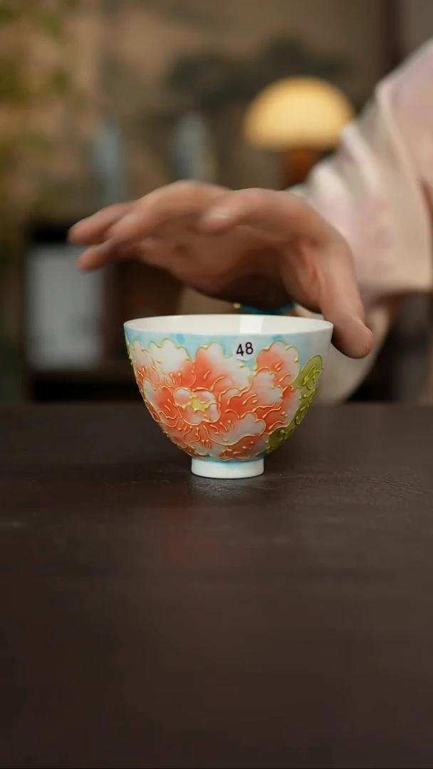 杯景德镇陶瓷杯碗柴烧多人