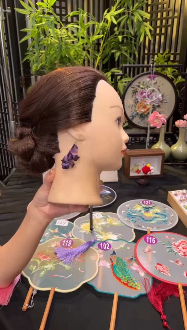 织绣月*鸟非遗绒花手工饰品