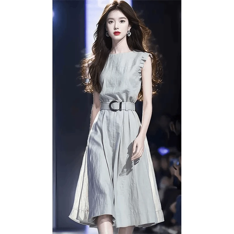 独特修身无袖女装连衣裙子女夏季气质轻奢时尚女神法式小众名媛