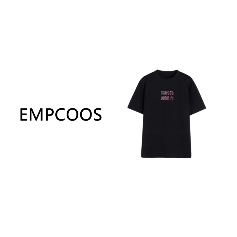 Y199--百搭时尚圆领休闲重工春夏款短袖T恤1003