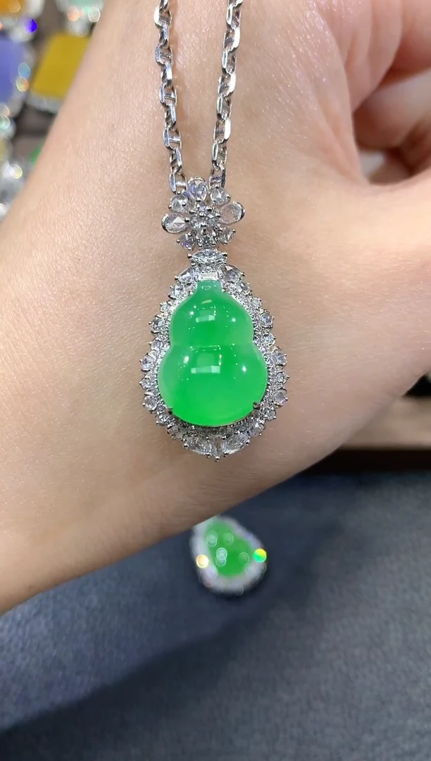 吊坠(不含链)18K金镶嵌翡翠用****1c86