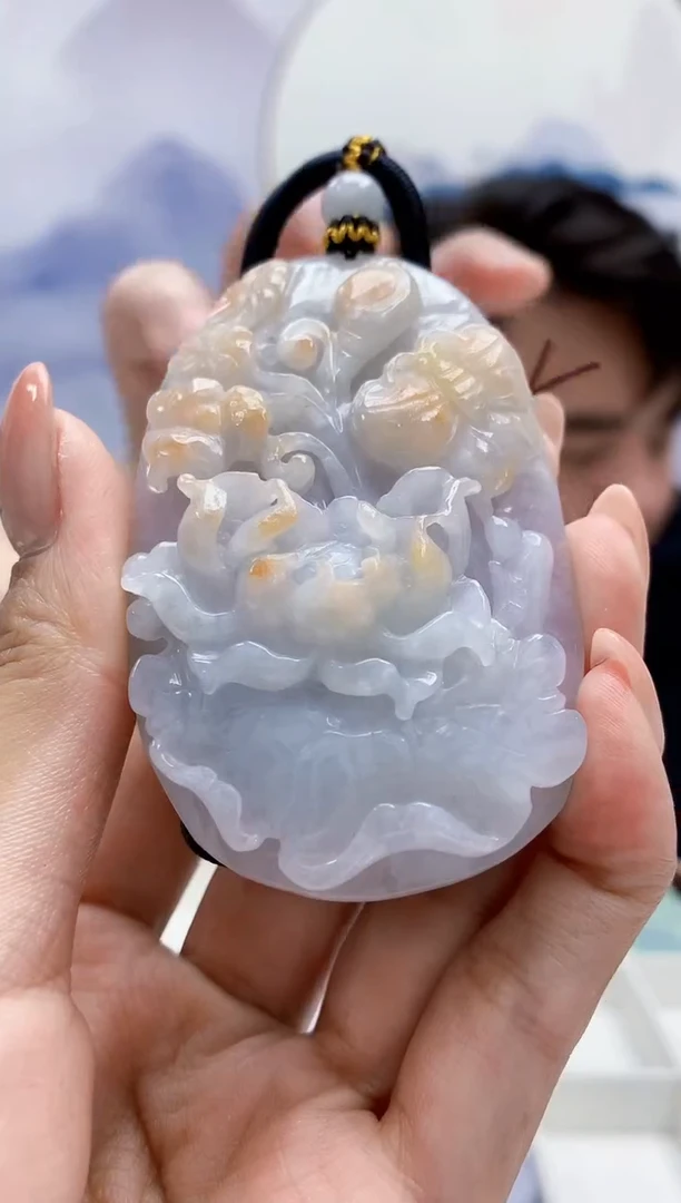 定制翡翠未镶嵌5060MM-毛货挂件106