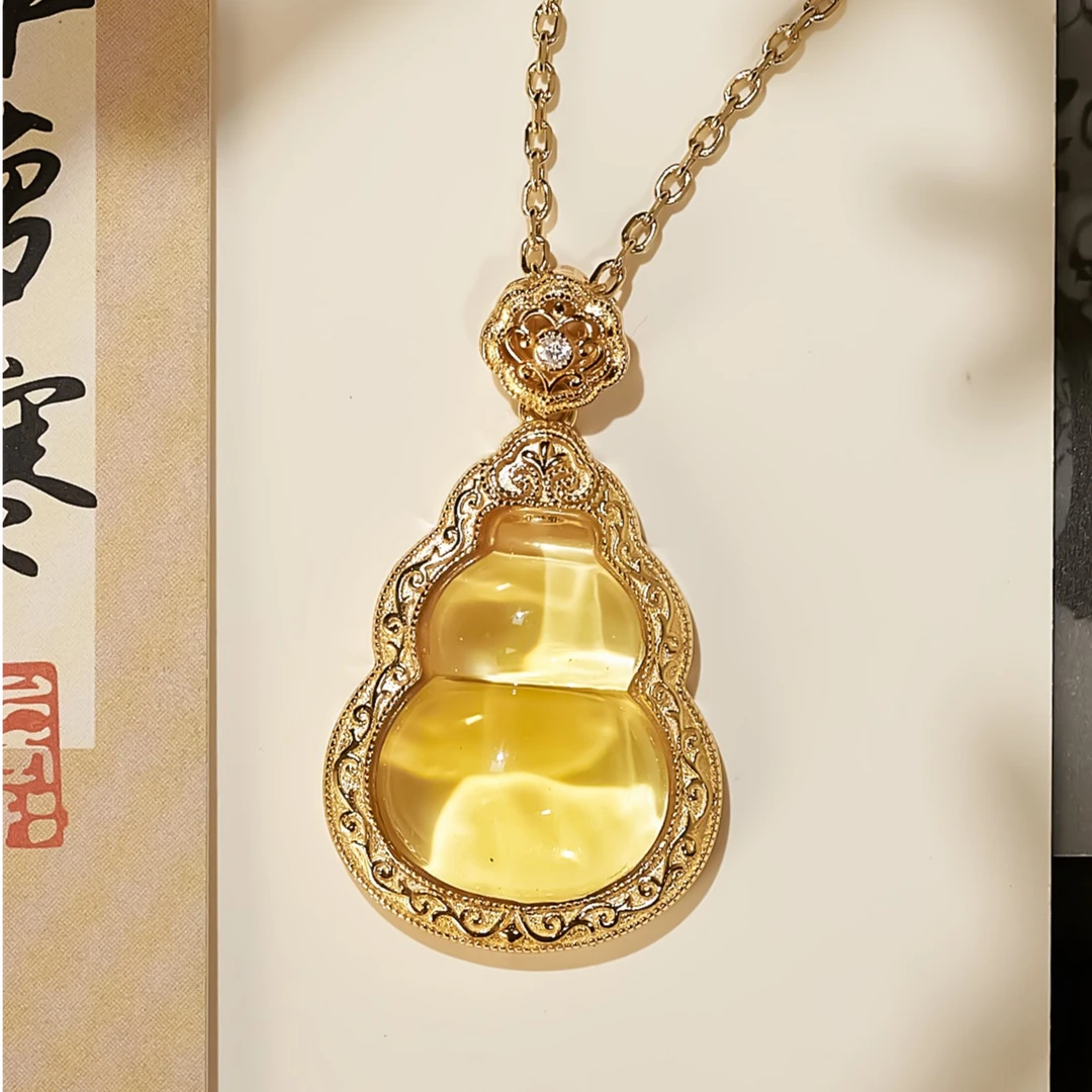 【破冰专属】墨西哥蓝珀S925银吊坠-葫芦纳瑞