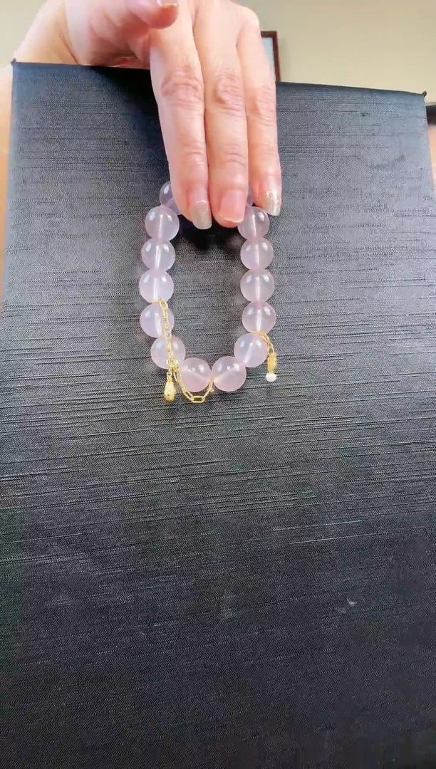 【闪购商品】水晶手链18K金镶嵌粉晶