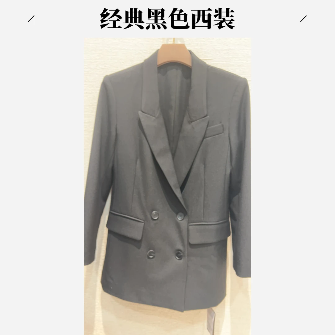 双排扣西装外套女翻领显瘦气质休闲百搭夹棉加厚时尚设计感