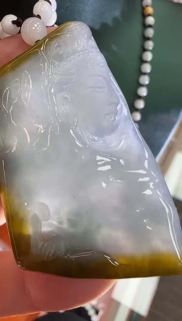 未镶嵌挂件翡翠天***魔A货翡翠孤品国雕谢林工