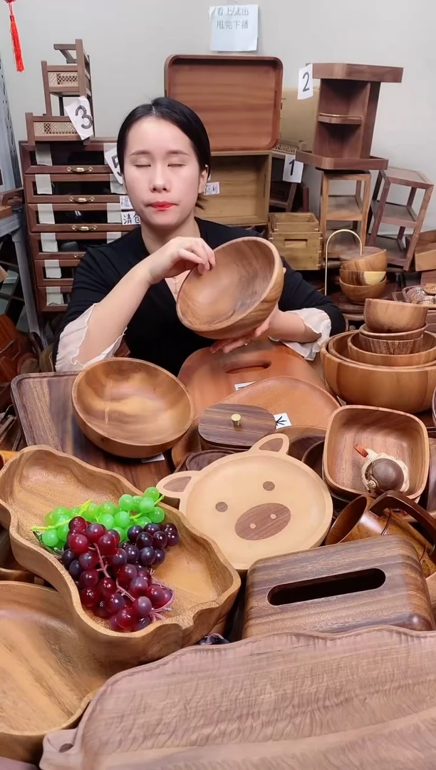 木  南美胡桃木碗20*7cm  内销