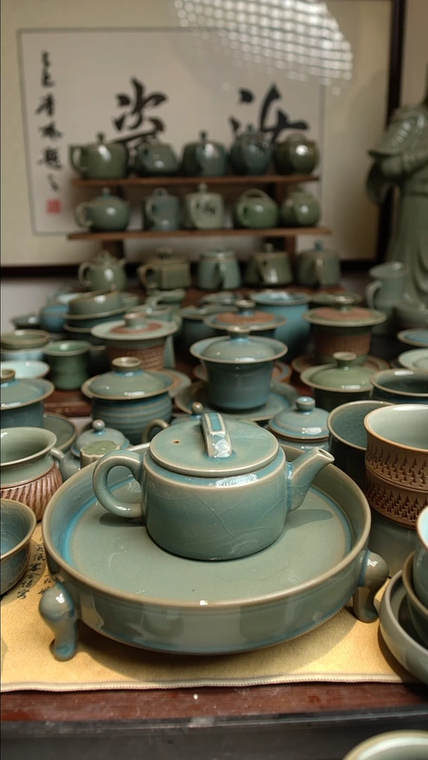 陶天蓝釉汉瓦壶容量180一级品支订烧