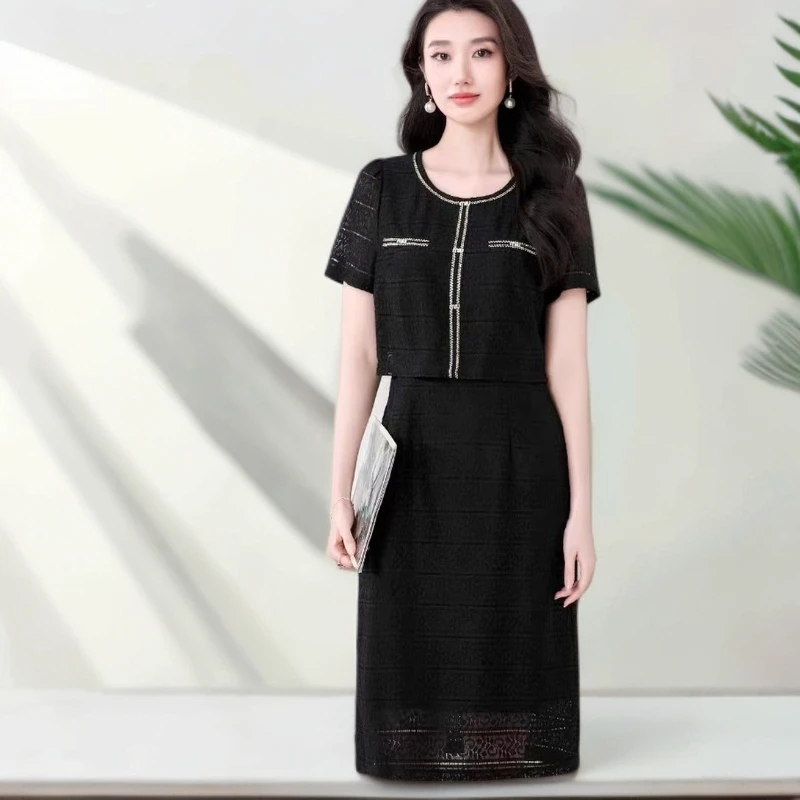 【W23多色小香风裙】休闲时尚百搭洋气2025夏季新款连衣裙