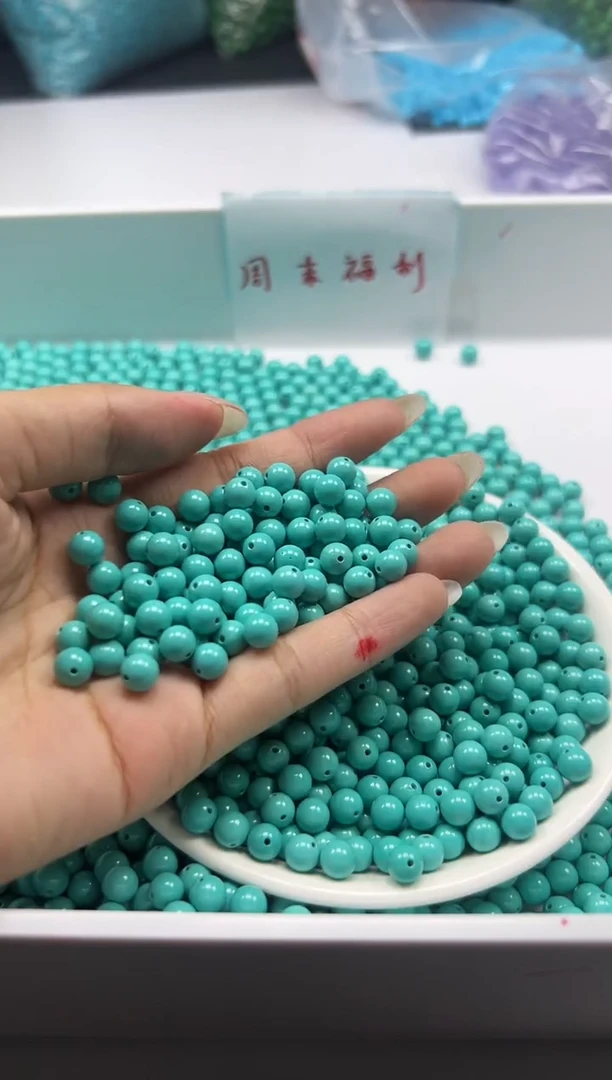 未镶嵌颈饰玛瑙/玉髓w821高瓷绿*松6mm*30颗