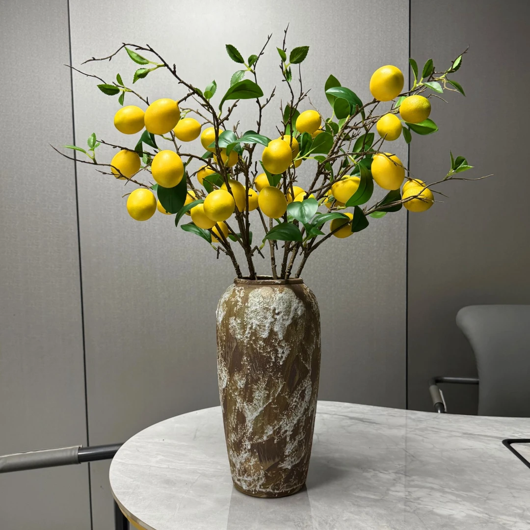 仿真柠檬果轻奢高级逼真客厅餐桌电视柜家居装饰摆件