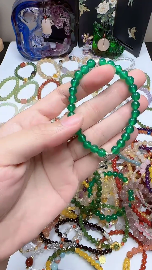合金查罗石手串绿