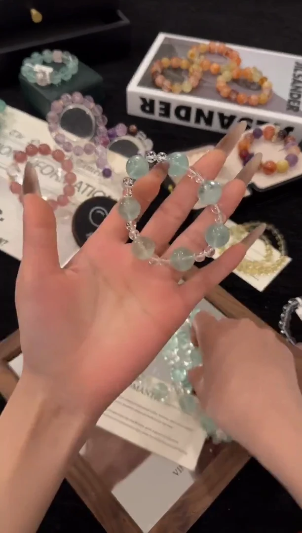 未镶嵌手链水晶绿萤石x3397