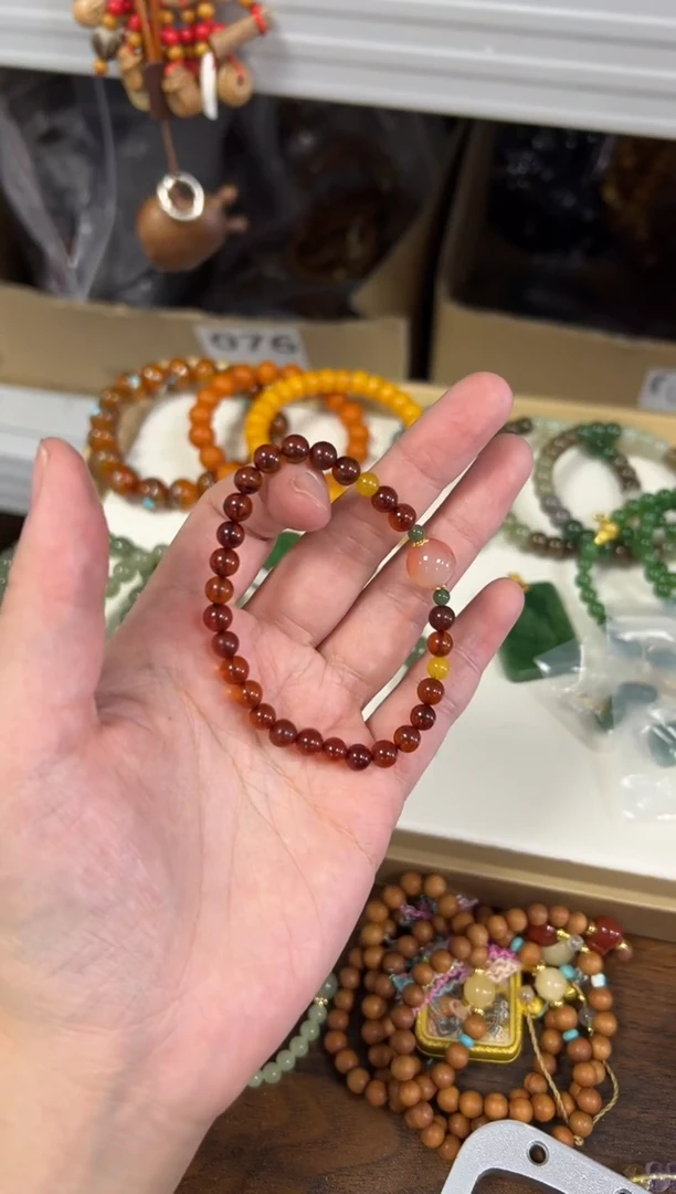 手链血珀未镶嵌天然血珀蜜蜡设计款小米珠手链[4091]