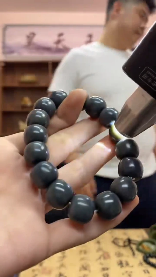 【闪购商品】和田玉手串未镶嵌青花手串卡14