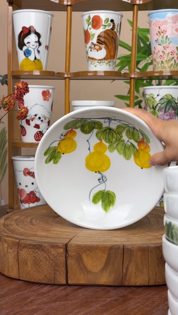 景德镇手绘釉中彩（食品级）圆深盘
