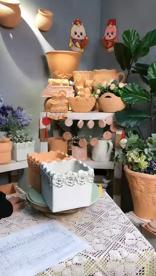 【闪购商品】红陶四方波边白色