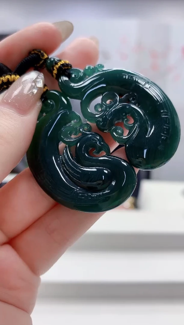 未镶嵌定制翡翠5060jw-毛货挂件一对53
