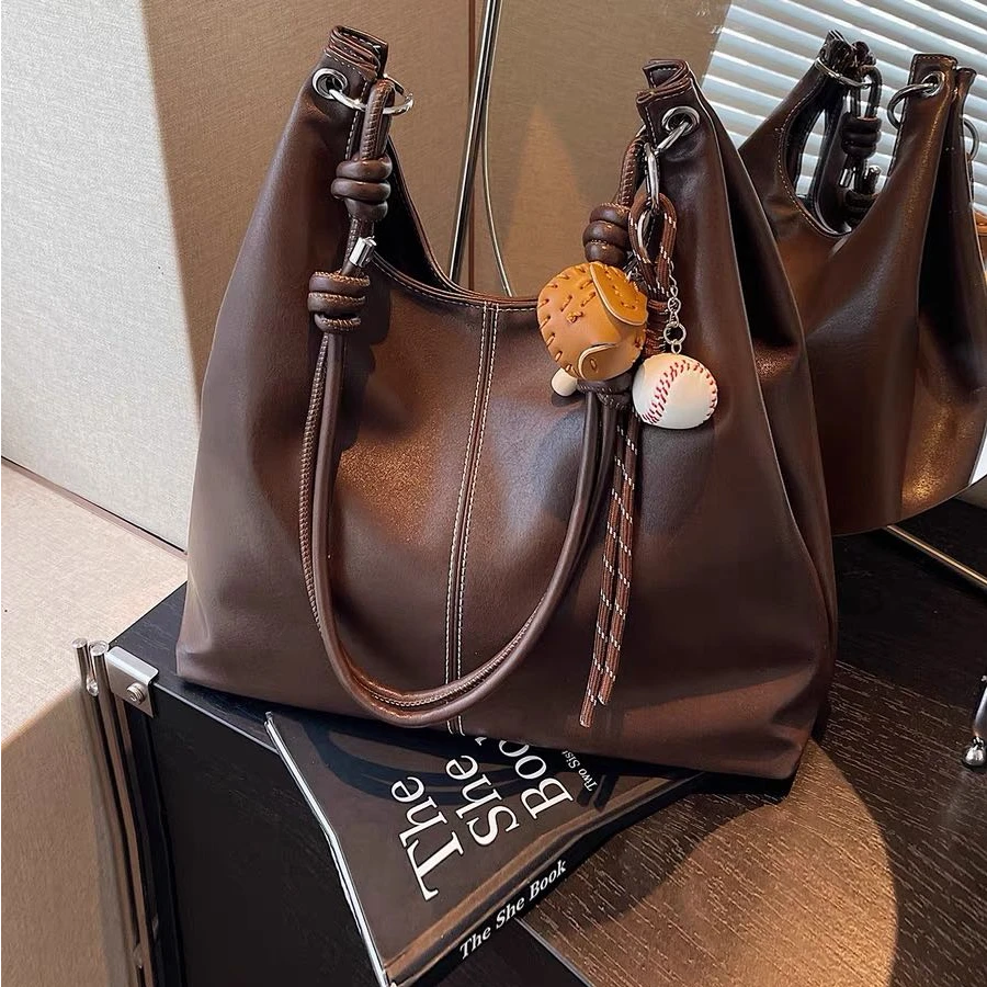 753秋冬季复古通勤大容量包包新款时尚通勤女士单肩斜挎包托特包