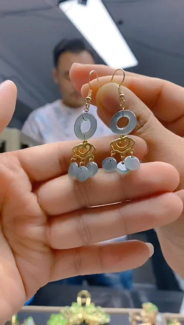 【闪购商品】翡翠耳饰合金363翡翠耳钩