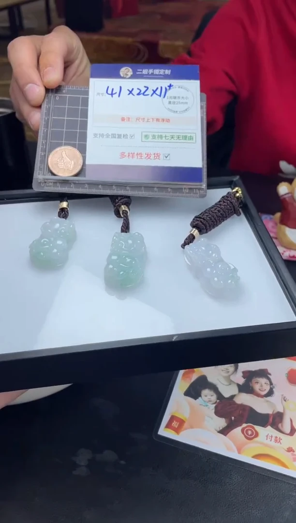 【闪购商品】翡翠挂件未镶嵌冰貔貅FL29@CP多样性发其一配绳