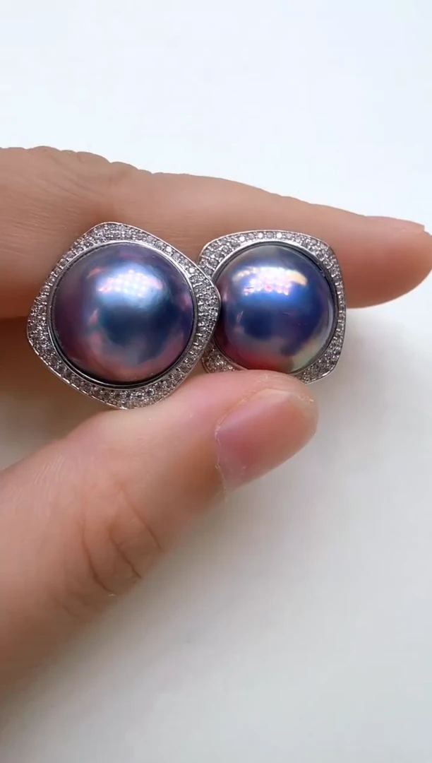 耳饰合金拼合珍珠（马贝珠）1