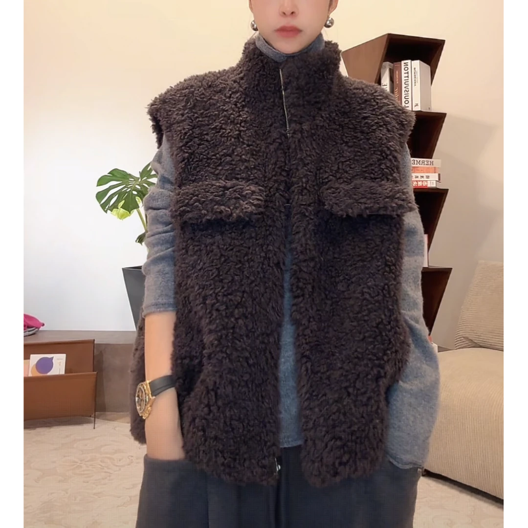 ZUOXIAOQI小泰迪卷毛羊毛马甲11（衣长60-63/胸围122-126）