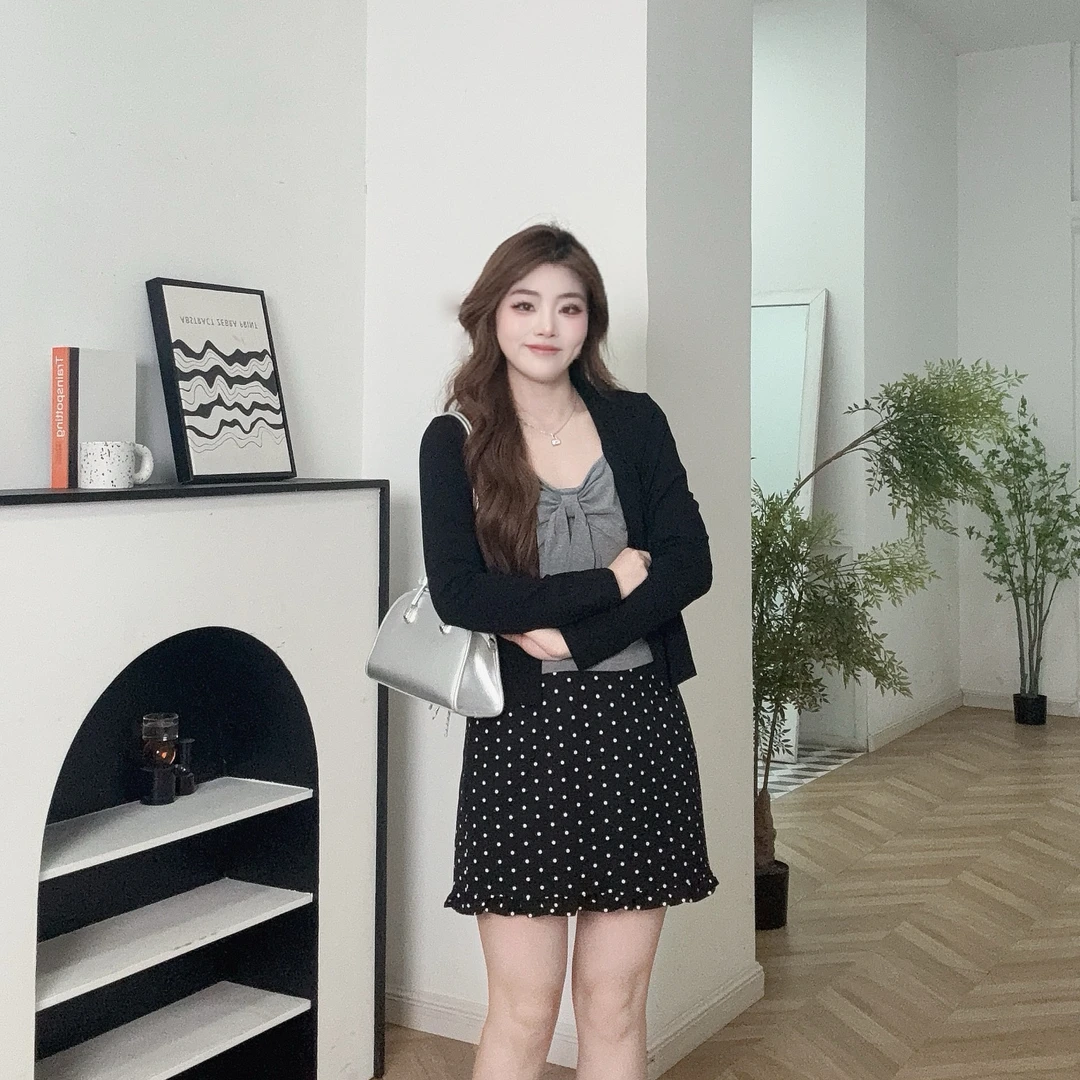 IEF/爱依服【微胖】大码女装2025秋季新款法式甜美减龄上衣套装