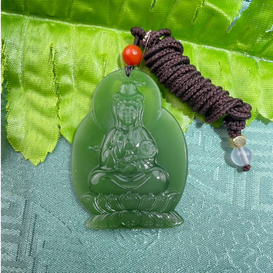 国大师：赵琦 碧玉莲花观音牌
