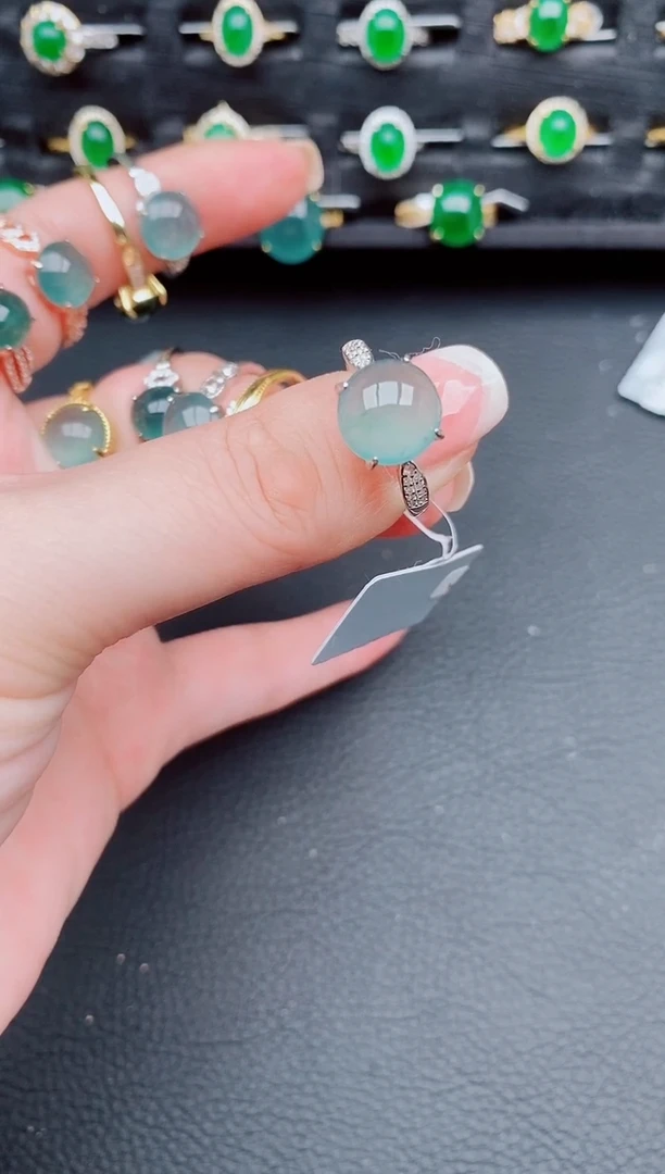 翡翠戒指银S925镶嵌天然a货翡翠21