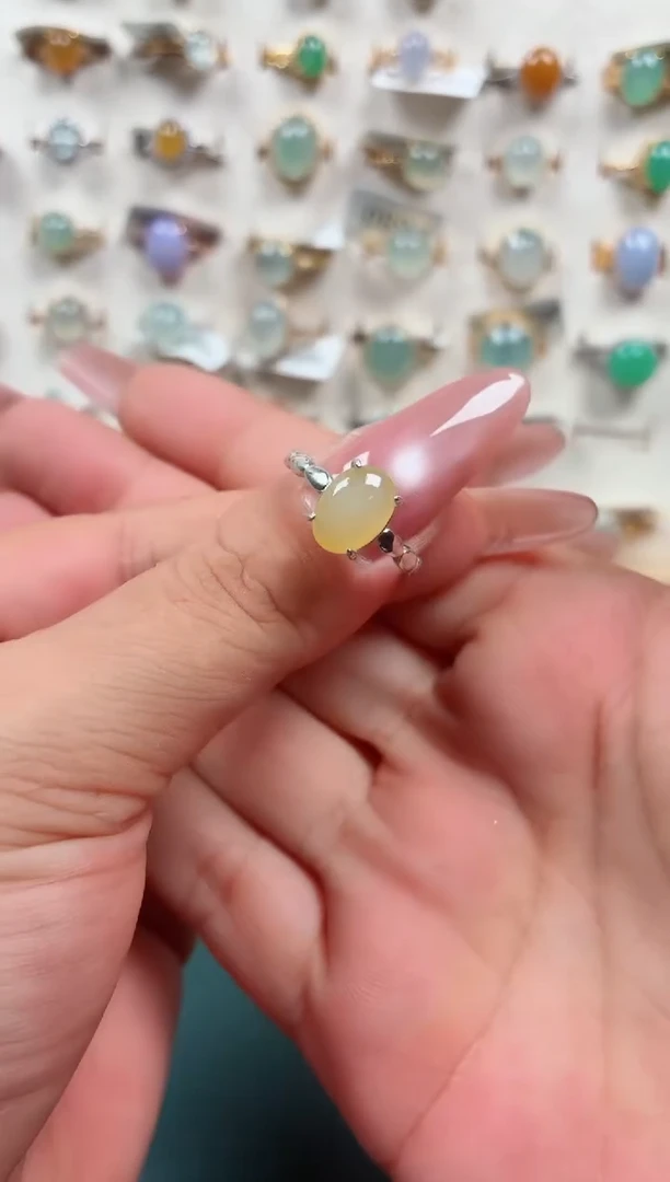 银S925镶嵌戒指翡翠.