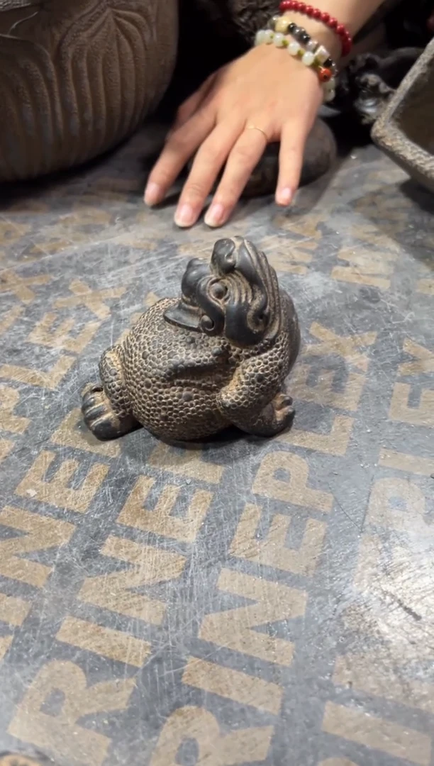 陶土【火山泥】小金蟾摆件