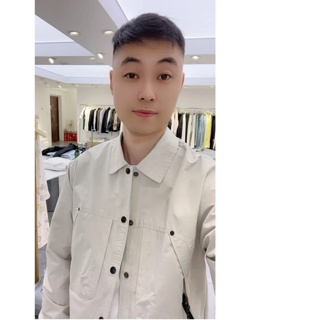 乔家男装口袋拉链衬衣领外套