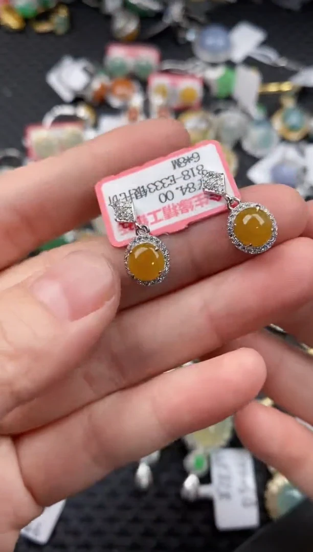 银S925镶嵌戒指翡翠12              8