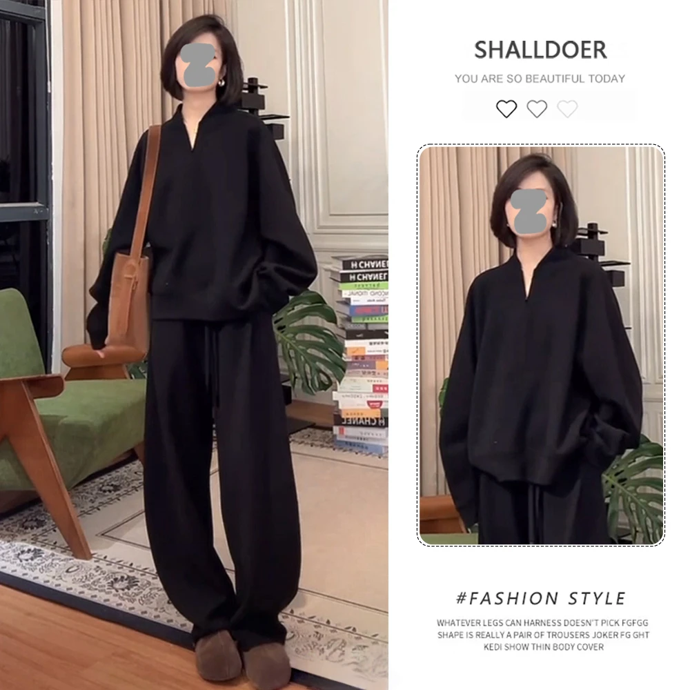 网红洋气时尚运动套装女2025年春秋新款显瘦长袖卫衣阔腿裤两件套
